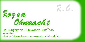 rozsa ohnmacht business card